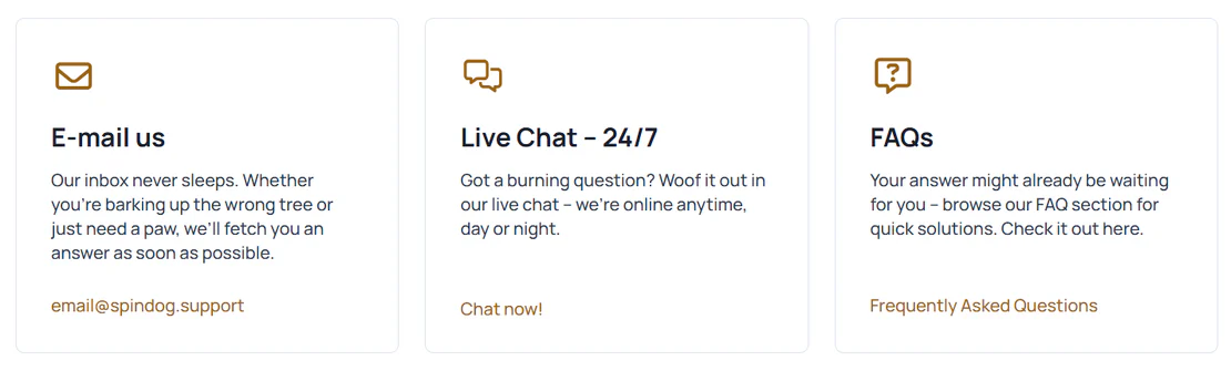 Contacting Spindog